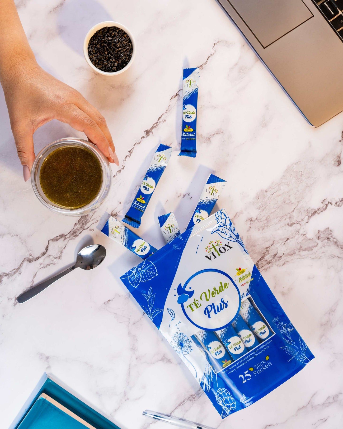 Té Verde Plus VITOX | 25 Stick Packets | Detox y Digestión
