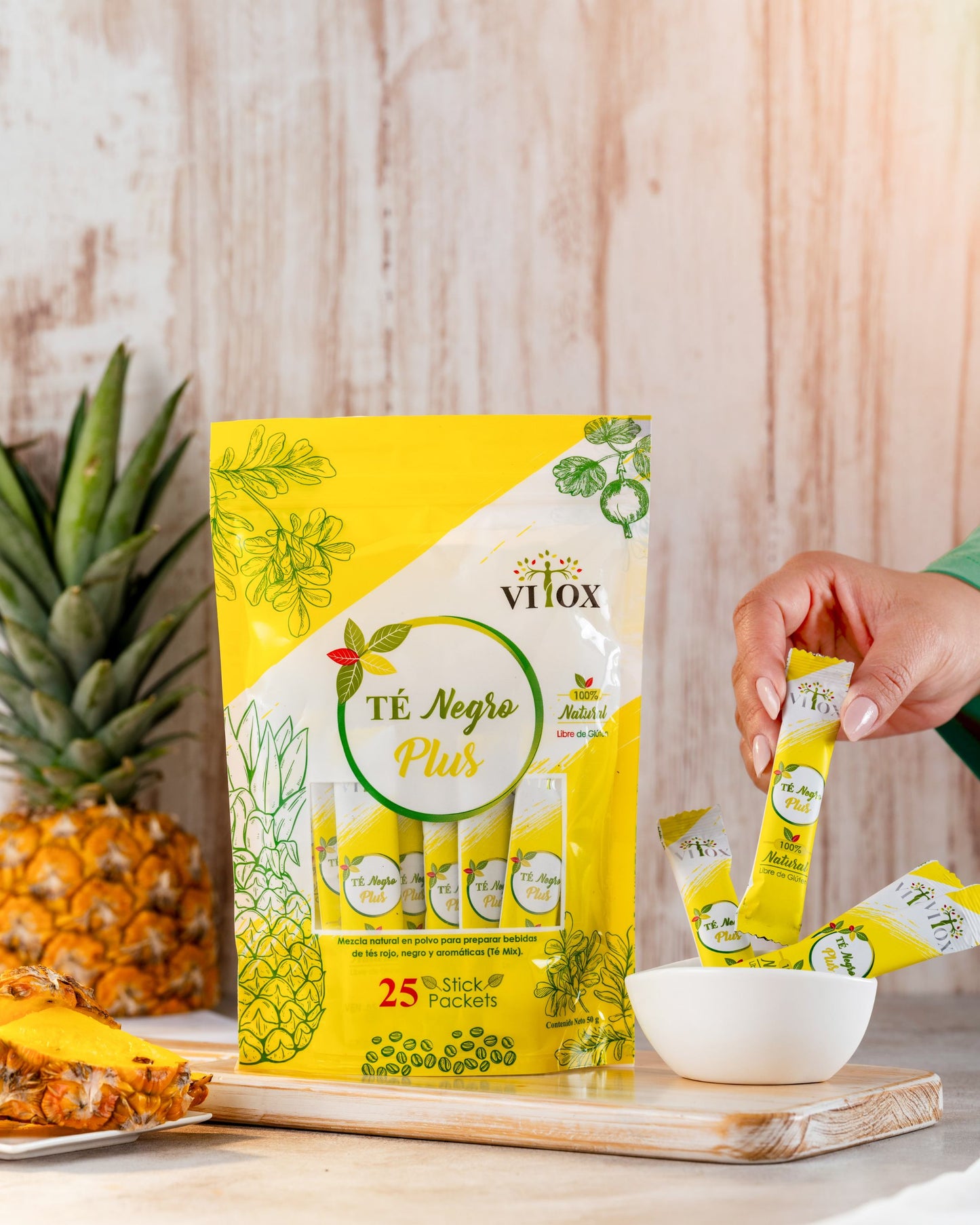 Té Negro Plus VITOX | 25 Stick Packets | Energía