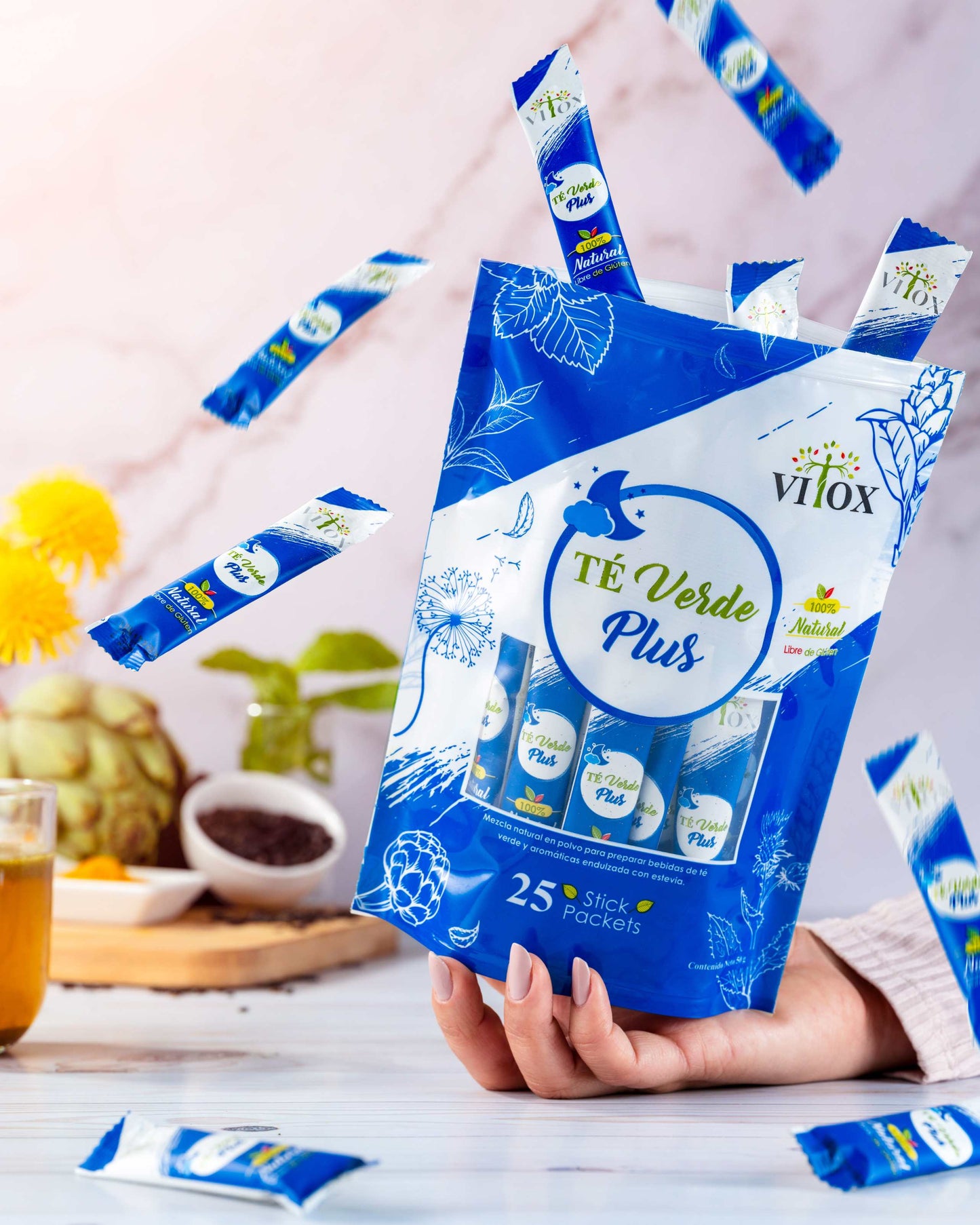 Té Verde Plus VITOX | 25 Stick Packets | Detox y Digestión